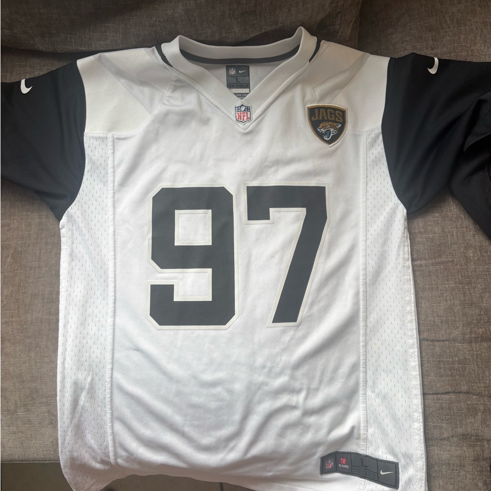 Nike Jaguars White and Black Football Jersey